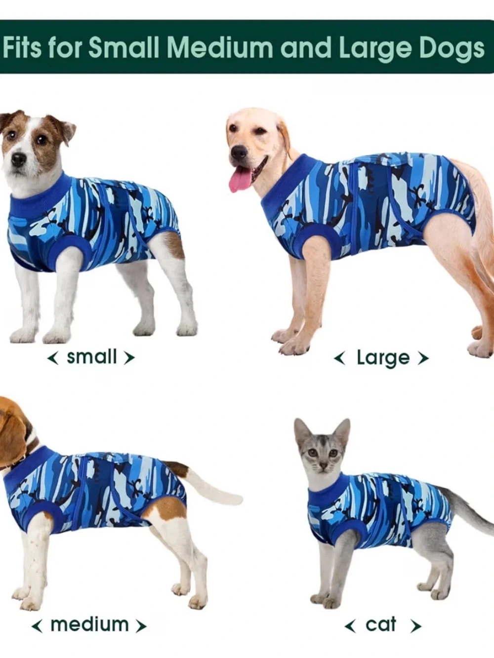 Kuoser Recovery Suit for Dogs After Surgery camo size XL